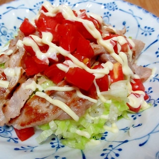 豚バラ塩焼きトマトマヨ丼